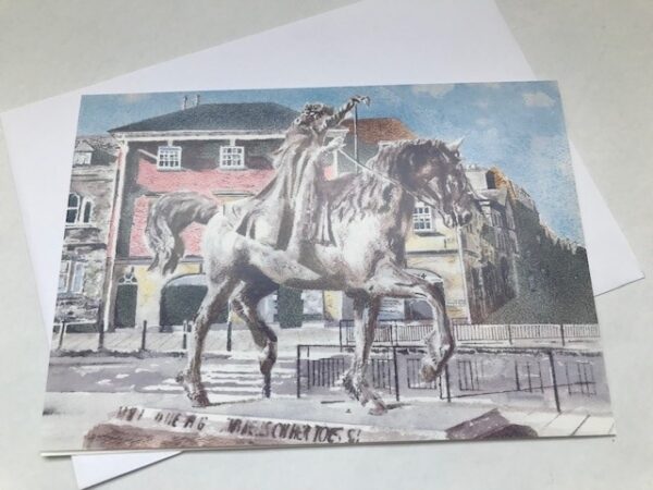 Lady on the White Horse II Greetings Card