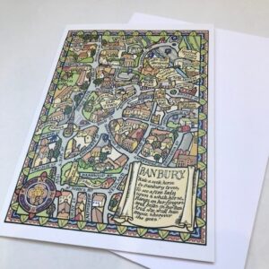Map of Banbury Greeting Card - Katie B Morgan