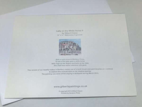 Lady on the White Horse II Greetings Card - Image 2